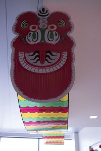 Red festive Chinese dragon decoration